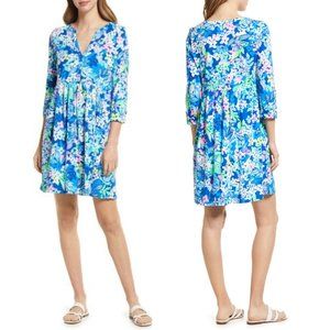 Blue + Green Floral Loran Print Dress by Lilly Pulitzer, NWT